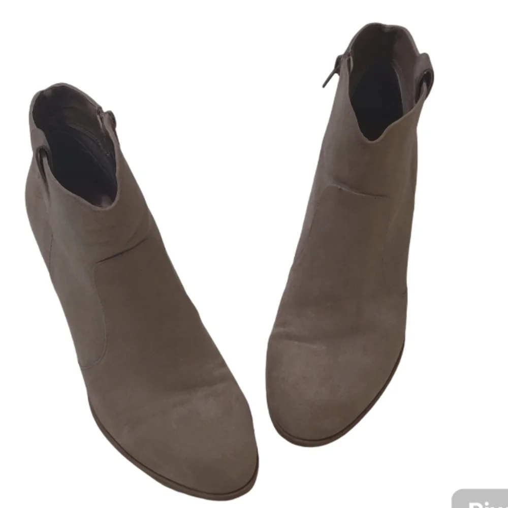 Taupe Faux Suede Booties.